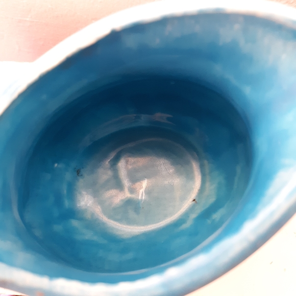 Vintage Azul Water Pitcher - Cottage Chic- Ocean Blue Pottery - Kitchen - Picture 5 of 7